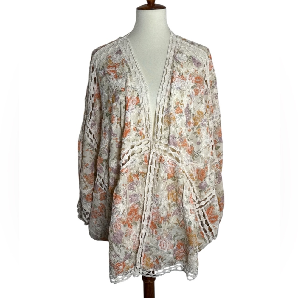 Torrid Floral Cotton Kimono Women Plus 3/4 cottagecore softgirl